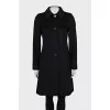 Fitted wool button-down coat