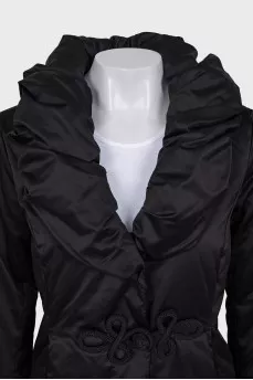 Black jacket with a toggle fastening