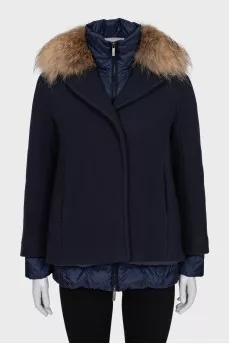Комплект из укороченного пальто и куртки
