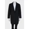 Black coat with a button