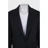 Black coat with a button