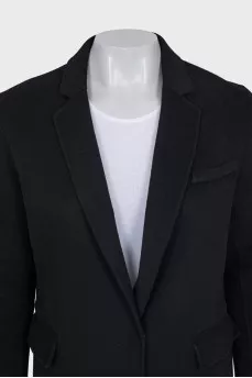 Black coat with a button