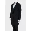 Black coat with a button