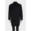 Black coat with a button