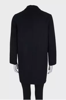 Black coat with a button