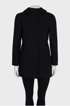 Fitted coat with elastic waist