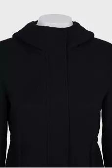 Fitted coat with elastic waist