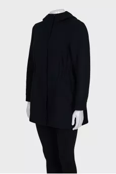 Fitted coat with elastic waist