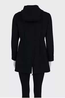 Fitted coat with elastic waist