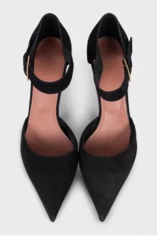 Suede platform heels