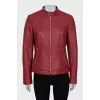 Red jacket with a zipper