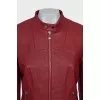 Red jacket with a zipper