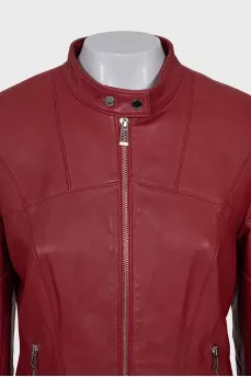 Red jacket with a zipper