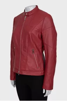 Red jacket with a zipper