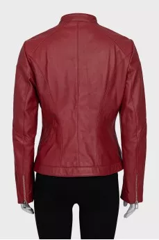 Red jacket with a zipper