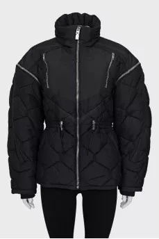 Black down jacket with detachable sleeves