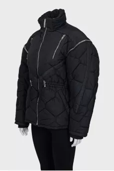 Black down jacket with detachable sleeves