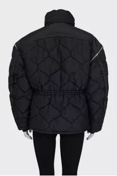 Black down jacket with detachable sleeves