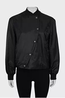 Black bomber jacket with embroidery