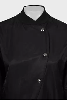 Black bomber jacket with embroidery