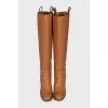 Leather boots with silver heels