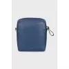 Men's blue leather bag