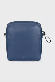 Men's blue leather bag