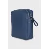 Men's blue leather bag