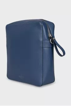 Men's blue leather bag