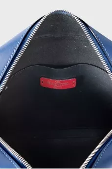 Men's blue leather bag