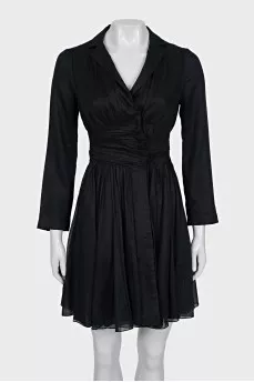 Black fitted dress with buttons
