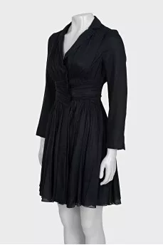 Black fitted dress with buttons
