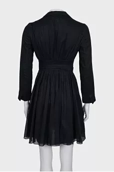 Black fitted dress with buttons