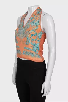 Printed tie-up top
