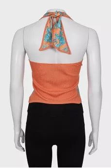 Printed tie-up top