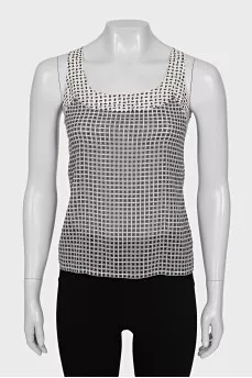 Black and white print top
