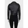 Black cropped leather jacket