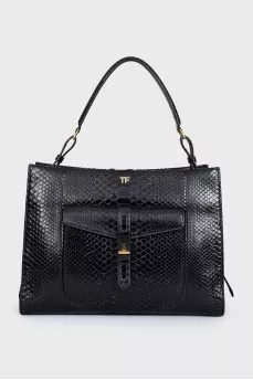 Black snakeskin bag