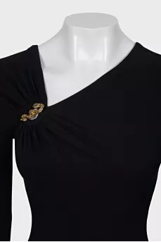 Cocktail dress with gold decor