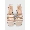 Leather sandals with a stable heel