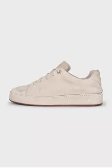Beige suede sneakers