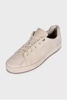 Beige suede sneakers