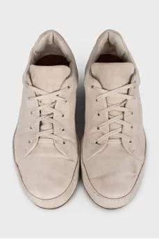 Beige suede sneakers