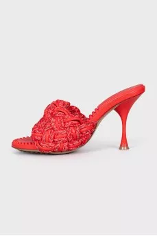 Mules with chunky woven decor