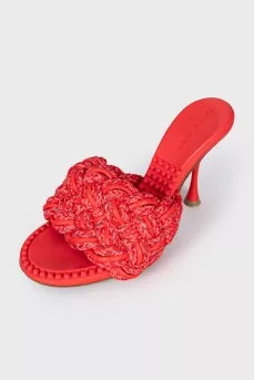 Mules with chunky woven decor