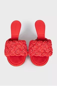 Mules with chunky woven decor