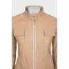 Beige leather jacket