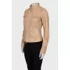 Beige leather jacket