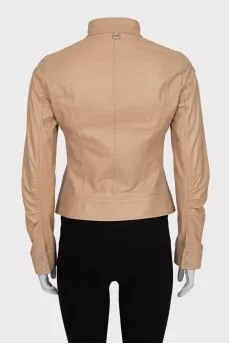 Beige leather jacket
