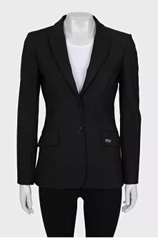 Fitted jacket with rhinestones